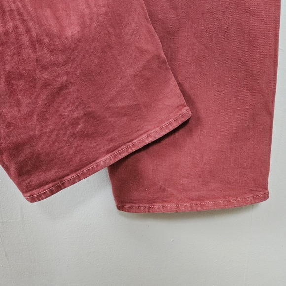 Old Navy Sky Hi Wide Leg Denim Jeans Sz 10 Red Dirt Wash Zip Fly - Picture 9 of 9